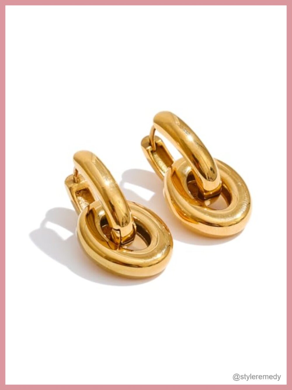 18K Plated Stainless Steel Hoop Earrings Waterproof Tarnish Free Hypoallergenic